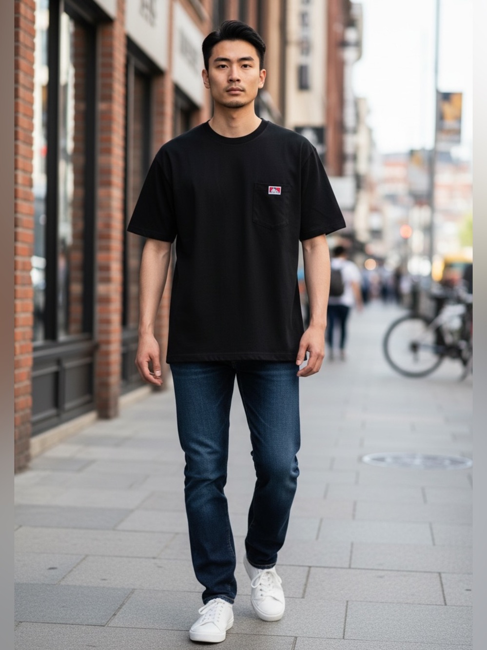 Ben Davis Black Pocket Tee with Gorilla Logo Medium